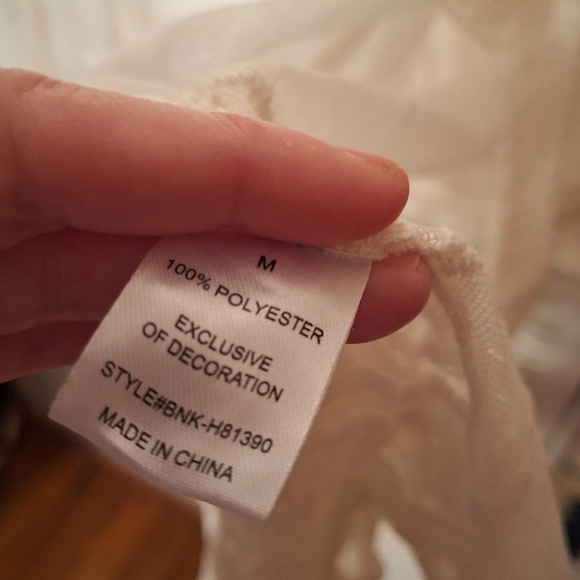 Dizzy Lizzy White Lace Romantic Sheer Embroidered Floral Duster Medium - Picture 4 of 6